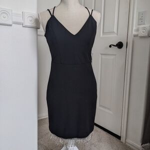 Elegant Black Rhinestone Dress